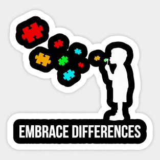 Embrace Differences Shirt - Support Autism Awareness Sticker